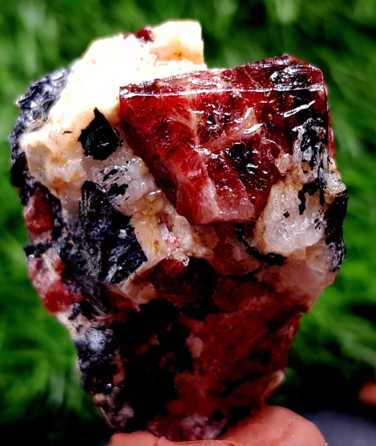 54 Grams Top Quality Blood Red Zircon Crystal On Specimen @ Skardu Pakistan