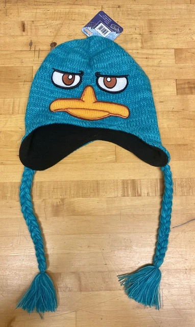PHINEAS AND FERB Agent P Perry The Platypus Tassle Face Winter Beanie ...