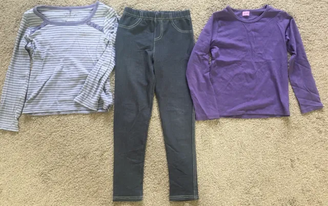 Next girls 6-8 years purple Blue clothes bundle Tops Jegging Legging set F&F