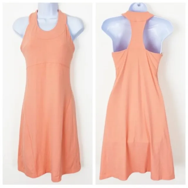 LUCY Peach Orange Racerback Athletic Dress Sporty Athleisure Spring Summer Small