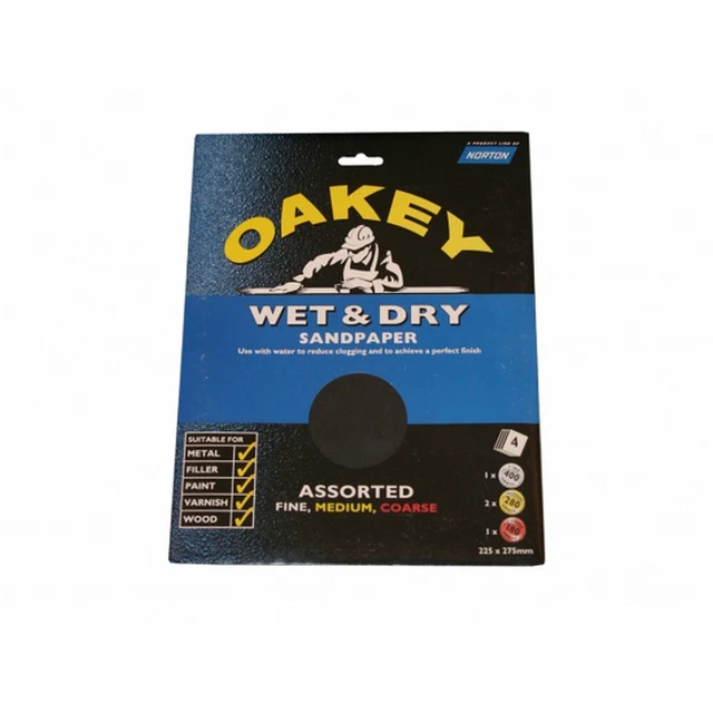 Norton Oakey Flexible Wet And Dry Sandpaper (Pack Of 4) (ST6321)