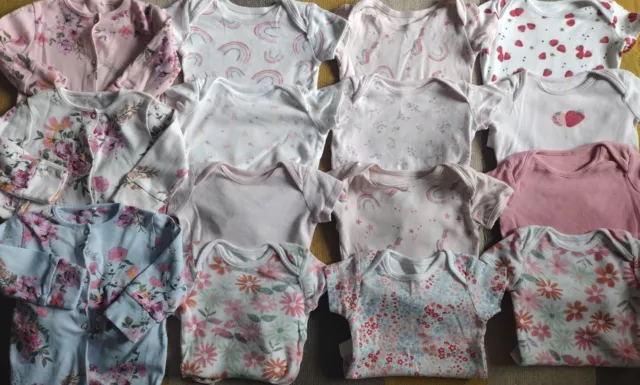 Baby Girls Bundle Of 12 Vests & 3 NEXT Sleepsuits 3-6 Months Excellent Condition