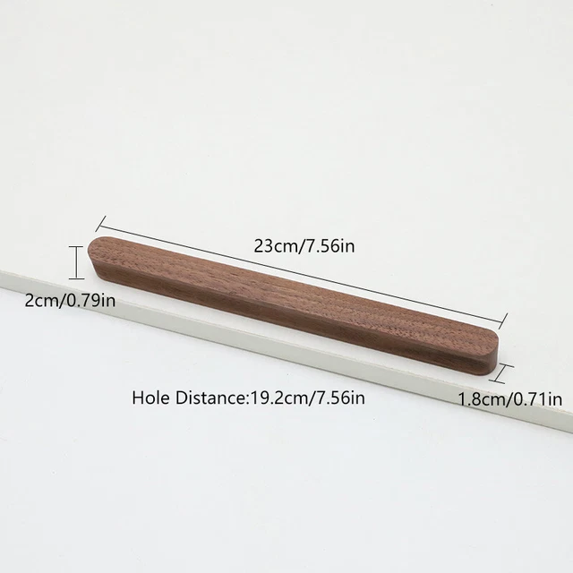 Walnut Beech Wooden Cabinet Pull Handles Wood Cupboard Furniture Door Knob Screw
