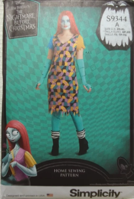 Simplicity Pattern 9344  Nightmare Sally Misses Sizes Xs Sm Md Lg Xlg Uncut