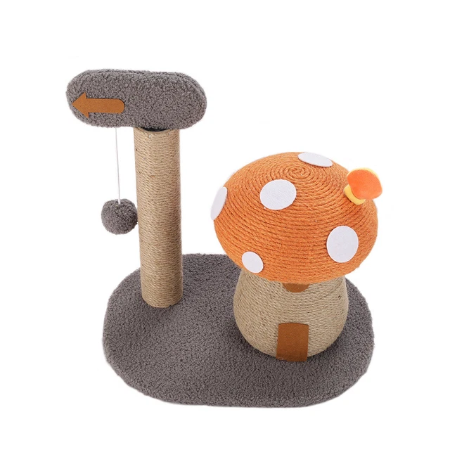 Mushroom Cat Tree Scratching Post Activity Centre Sisal Bed Toys Scratcher Tower