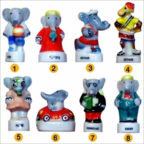 1996 NORDIA AUCHAN BABAR FEVE PORCELAINE 3D modèle au choix