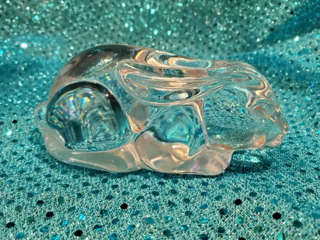 Princess House Crystal Clear Art Glass Bunny Rabbit Figurine Paperweight