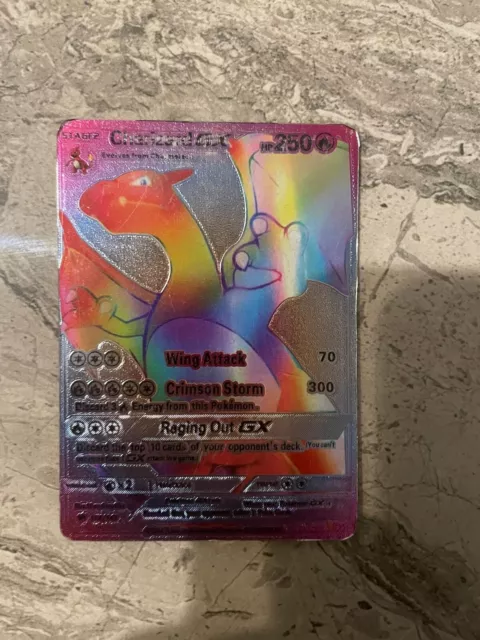 Pokemon Card - Charizard GX - Rainbow Secret Rare Burning Shadows