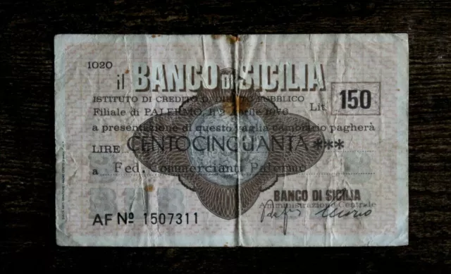 Banco di Sicilia - Palermo - 150 Lire - 1976