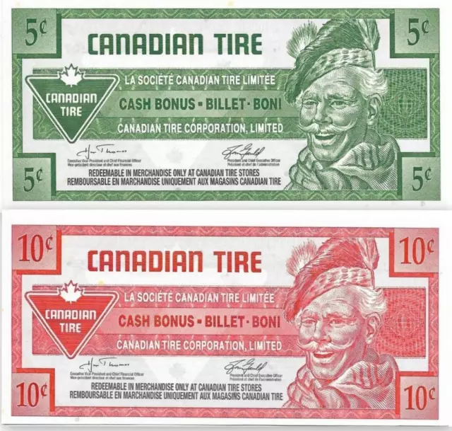 SET 🍁 2007 CANADIAN TIRE 🍁 5 + 10 Cent Coupons; Mint 🍁