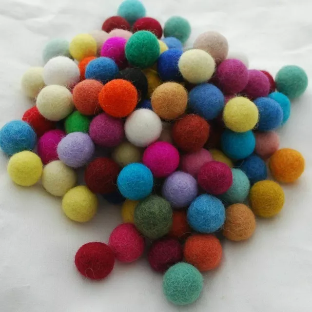 100% wool Pom Pom Felt Balls 1 cm home Crafts Assorted Color Christmas Nursery