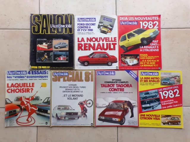 Rétro - Vintage : lot de 7 magazines l'Automobile ( Sport Mécanique )