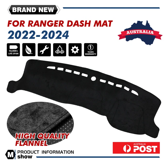 DASH MAT FOR FORD RANGER NEXT GEN RAPTOR 5/202224 + BLACK STITCHING