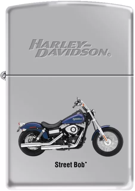 Zippo Harley Davidson HD Street Bob Motorcycle Top Chrome Polished Lighter Rare