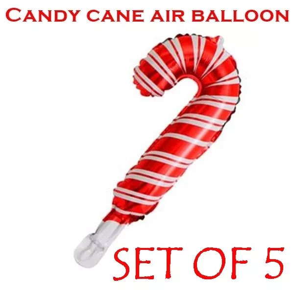 Candy Cane Christmas Balloon Candy Cane Shaped Air Balloon 16inch PACK OF 5 XMAS