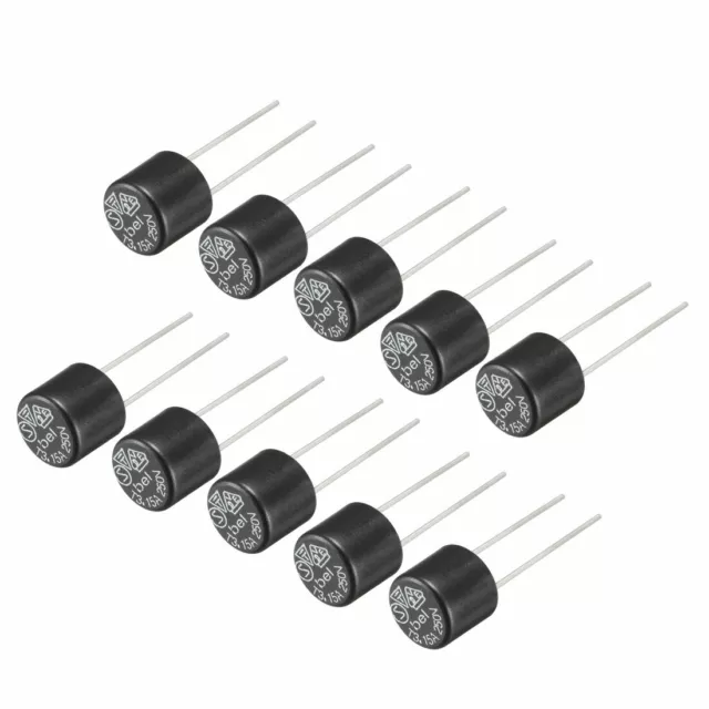 10pc Plongeon Monté lente cylindre Micro Fusible T3.15A 3,15A 250 V Noir