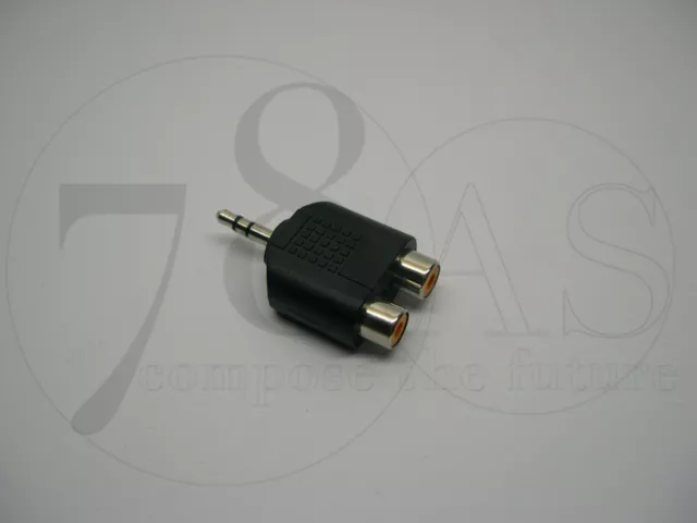 Adaptador De Conector Jack 3,5 MM Estéreo Para 2 Enchufes Enchufe Rca