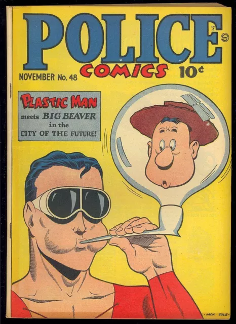 Police Comics #48 Nice Golden Age Plastic Man Vintage Quality Comic 1945 FN-