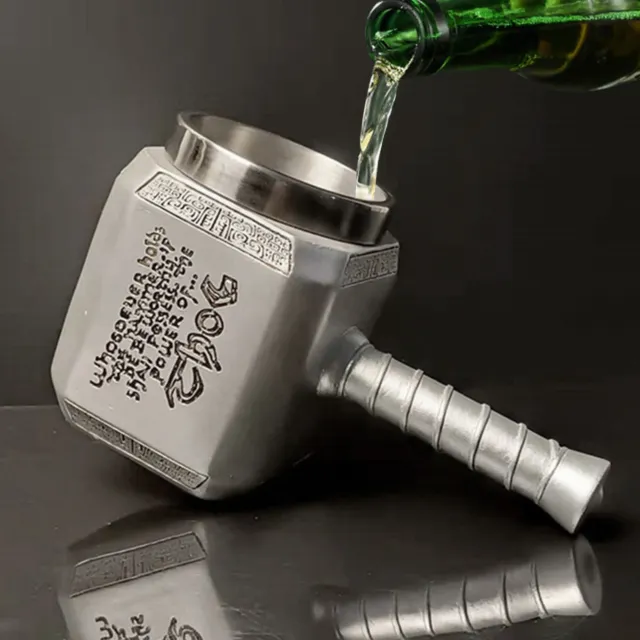 450ml Mug Innovative Refill Water Hammer Shape Beer Mug Tankard Retro Style