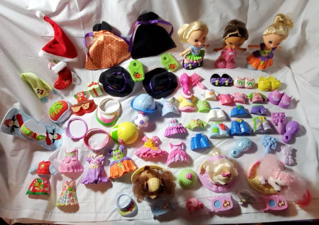 Fisher Price Fashion Snap N Style Dolls Dogs Cloths Accessories Lot