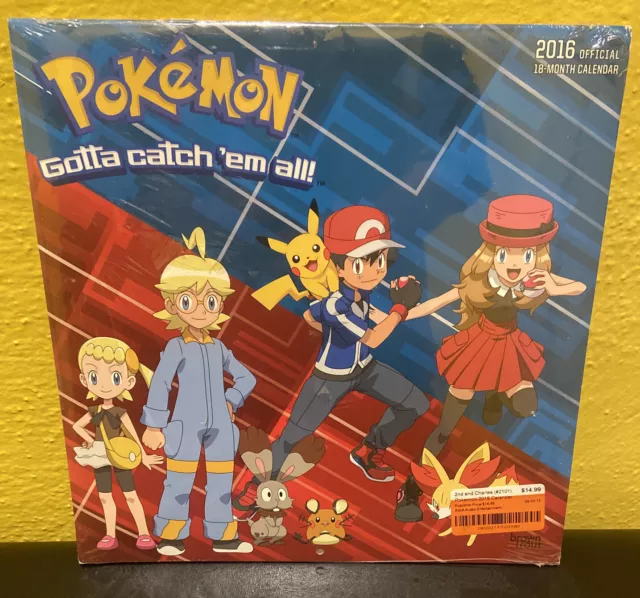 Pokemon 2016 Official 18 Month Calendar Sealed