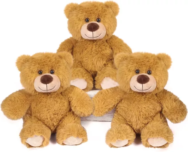 3 PACK 10 in Teddy Bear Stuffed Animals Plush Toy Bulk Kids Baby Gifts Christmas