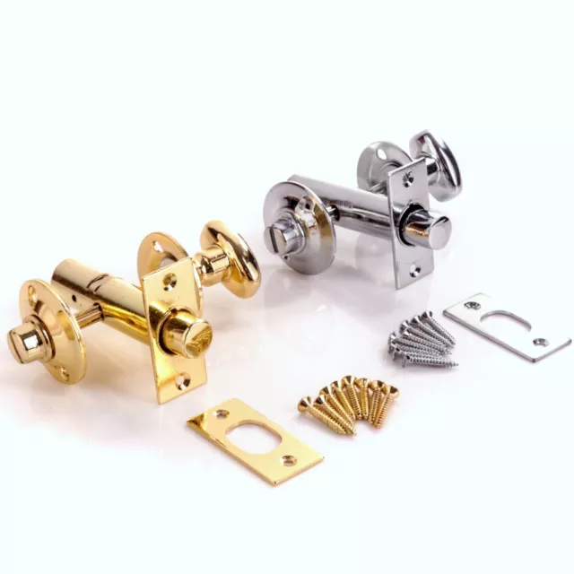 CHOOSE FINISH POLISHED BRASS/CHROME Thumb Turn Lock Security Privacy Door Bolt