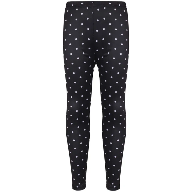 Bambine Legging Spotty Stampa Nero Morbido Comodo Elasticizzato 5-13 Anni