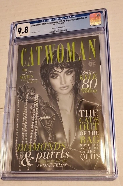 NATALI SANDERS CATWOMAN 80th ANNIVERSARY #1 CGC 9.8 SECRET SPRING B&W VARIANT-C