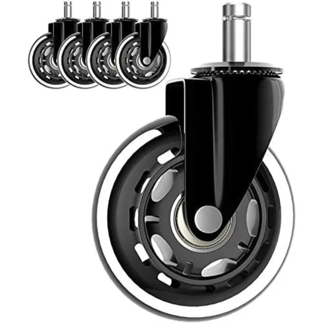 5 Pack Office Chair Wheels 3" Heavy Duty Casters For Office Gaming Chairs NEW-