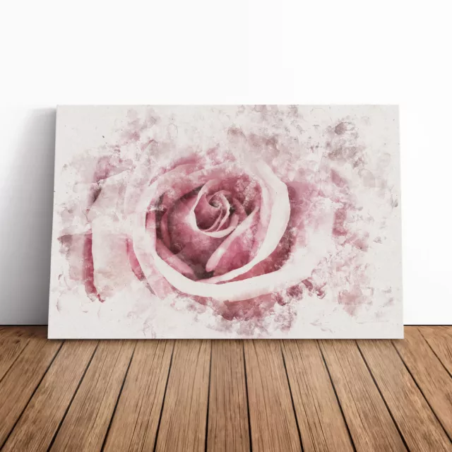 Pretty In Pink Rose Flower Canvas Wall Art Print Framed Picture Dining Room