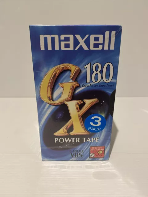 Maxell GX 180 VHS Power Tape Blank Video Tapes New & Sealed BNIB vintage