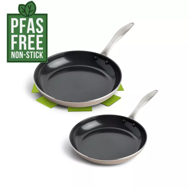 GreenPan 2pc Non-Stick Frying Pan Set 24cm & 28cm (Damaged Packaging)