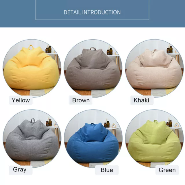 Extra Large Bean Bag Chair Sofa Cover Indoor Lazy Lounger  Adult Kid No Filling 2