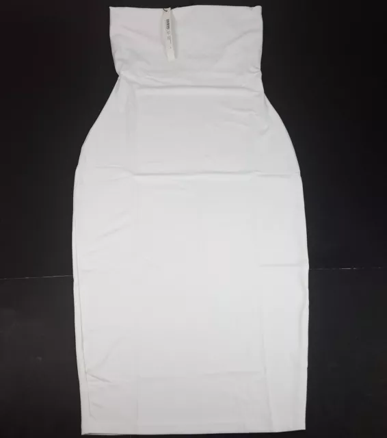 Susana Monaco Long Tube Dress Strapless Sugar White Sz Large