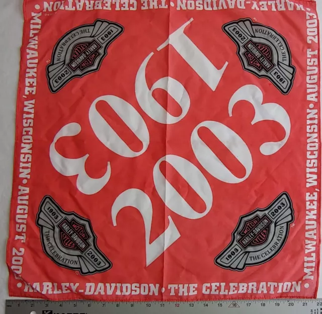 Vintage Harley Davidson 100th Anniversary 1903-2003 Pink with Black Bandanna