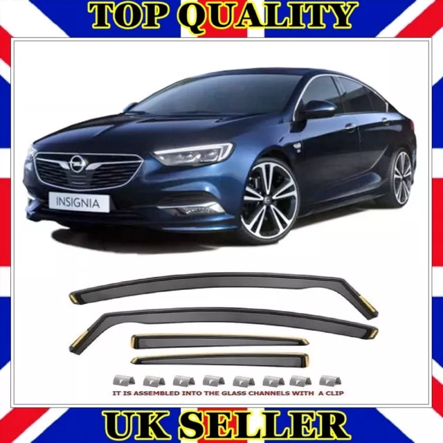 Window Visor Wind Deflector with clips 4 pcs For INSIGNIA HB-SALOON 2017 ONWARDS