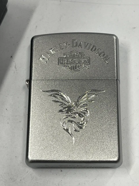 ZIPPO 2009 HARLEY DAVIDSON EAGLE SATIN CHROME LIGHTER UNFIRED BOX v156