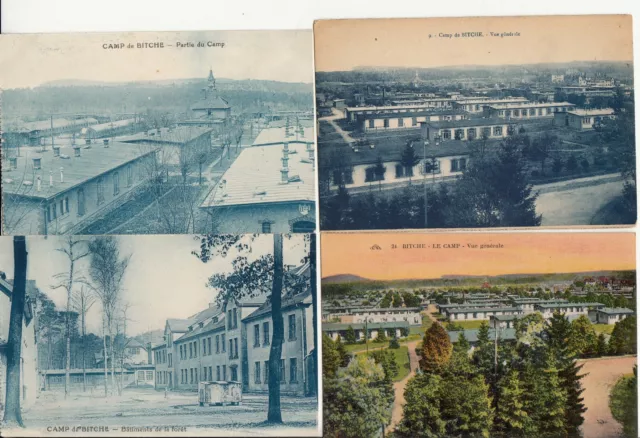 Lot of 4 Antique Old Postcards CAMP DE BITCHE MOSELLE 1