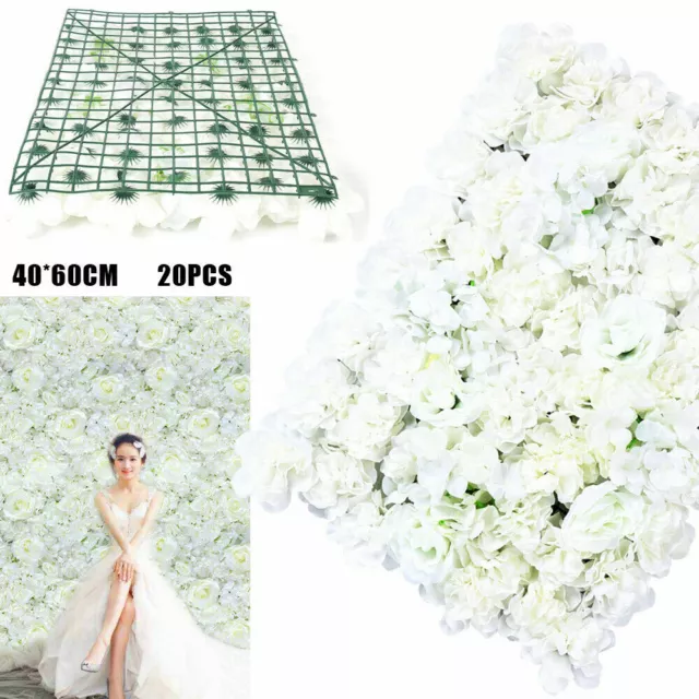 20 Stück Künstliche Blumenwand Rosenwand Hochzeit Wand Hintergrund Dekor 40*60cm