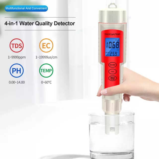 4In1 PH/TDS/EC/Temperature Digital Stylo Testeur Analyse De La Qualité De L'Eau