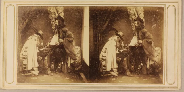 France Scene Artistic Pictorial Photo Stereo P8L2n2 Vintage Albumin Ca 1858