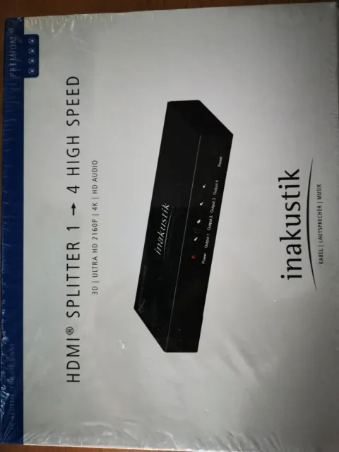 Splitter HDMI Inacustik UHD 1:4 NP220,-Alta velocità 4K 3D 10,2 Gbps n.004245114