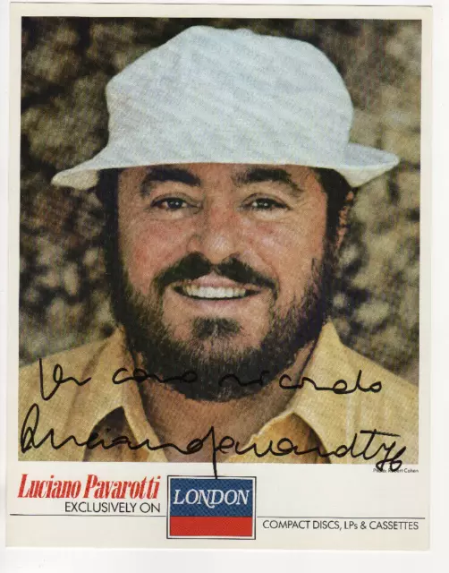 Luciano Pavarotti signed 8x10 promo photo