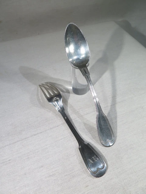 Grande Fourchette En Argent Massif – Modèle Cluny, Orfèvre L, 60 Gr