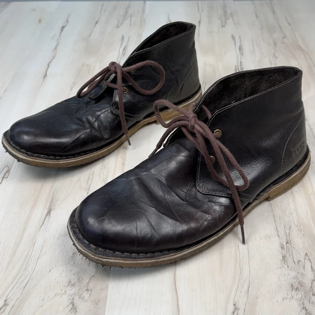 TEVA DURBAN MENS Dark Brown Leather Chukka Boots Size 11  display picture 3