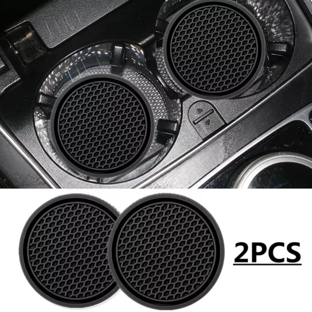 2x Universal Car Cup Holder Anti-Slip Insert Coaster Pad Black Car  Accessories