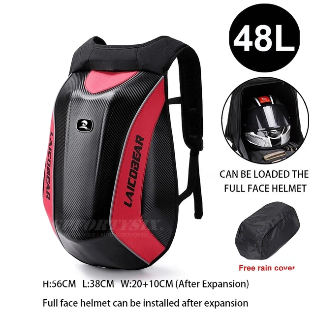 Sac à Dos de Moto en Carbone Imperméable - Extensible, Accessoires valise motard