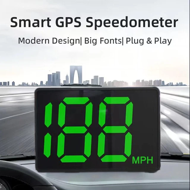 AMHVMU auto HUD Heads Up Display, tachimetro, GPS digitale Speedometer display MPH, tachimetro senza fili, connessione USB Plug and Play, adatto a tutte le auto