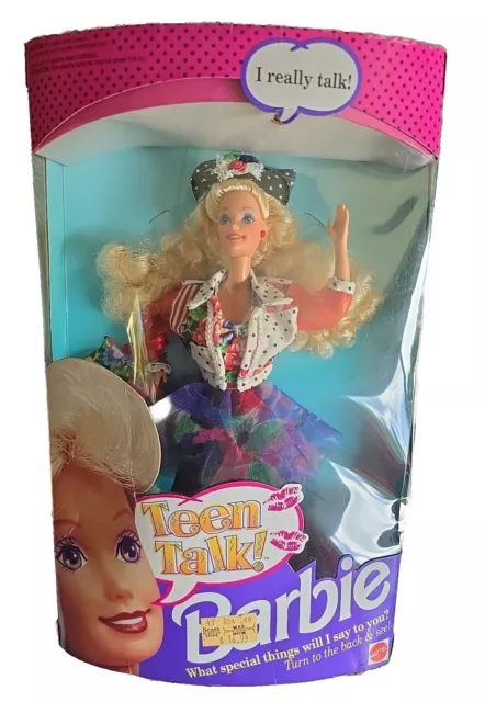 Vintage 1991 Mattel Teen Talk Barbie Doll Blonde #5745- Damaged Box